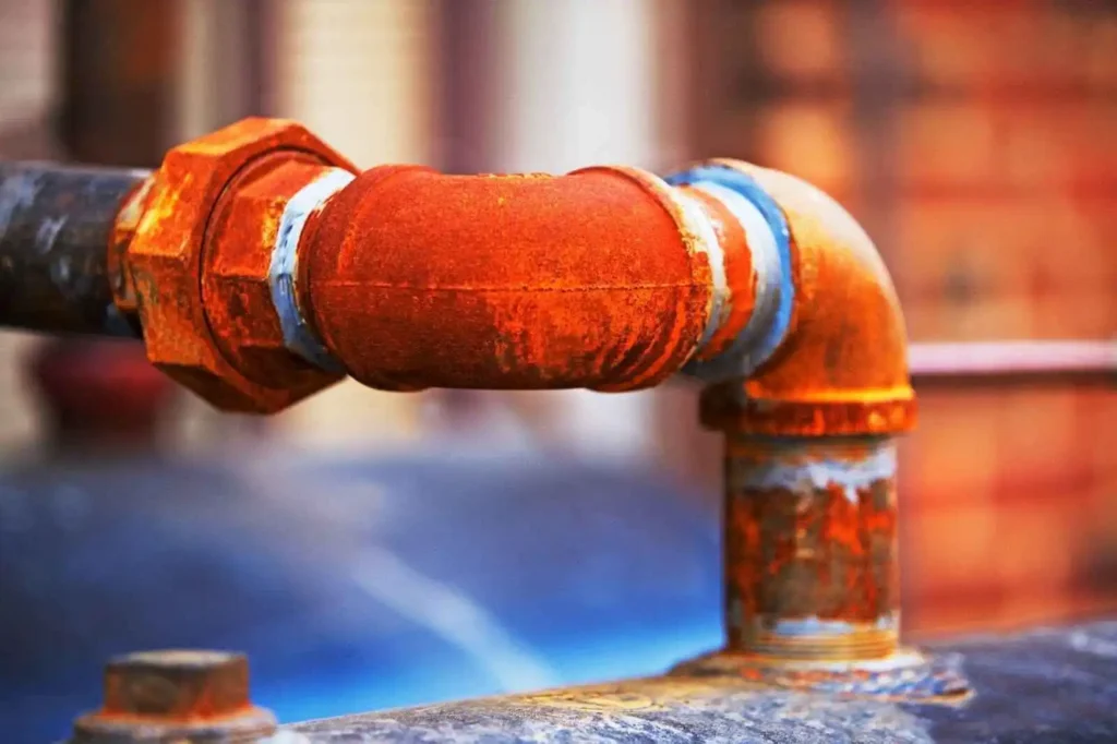 Rusty metal pipe
