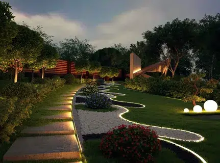 LED Outdoor Light Post in Garden