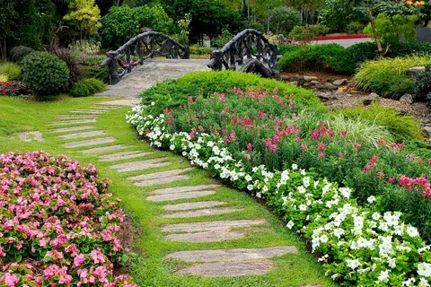 Professionally Landscaped Garden Flower Bed